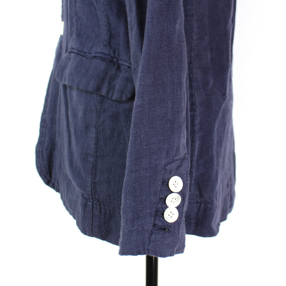 Alex Mill Linen Boy Blazer NEW Navy Blue Relaxed Single Breasted Jacket XS - Picture 5 of 9